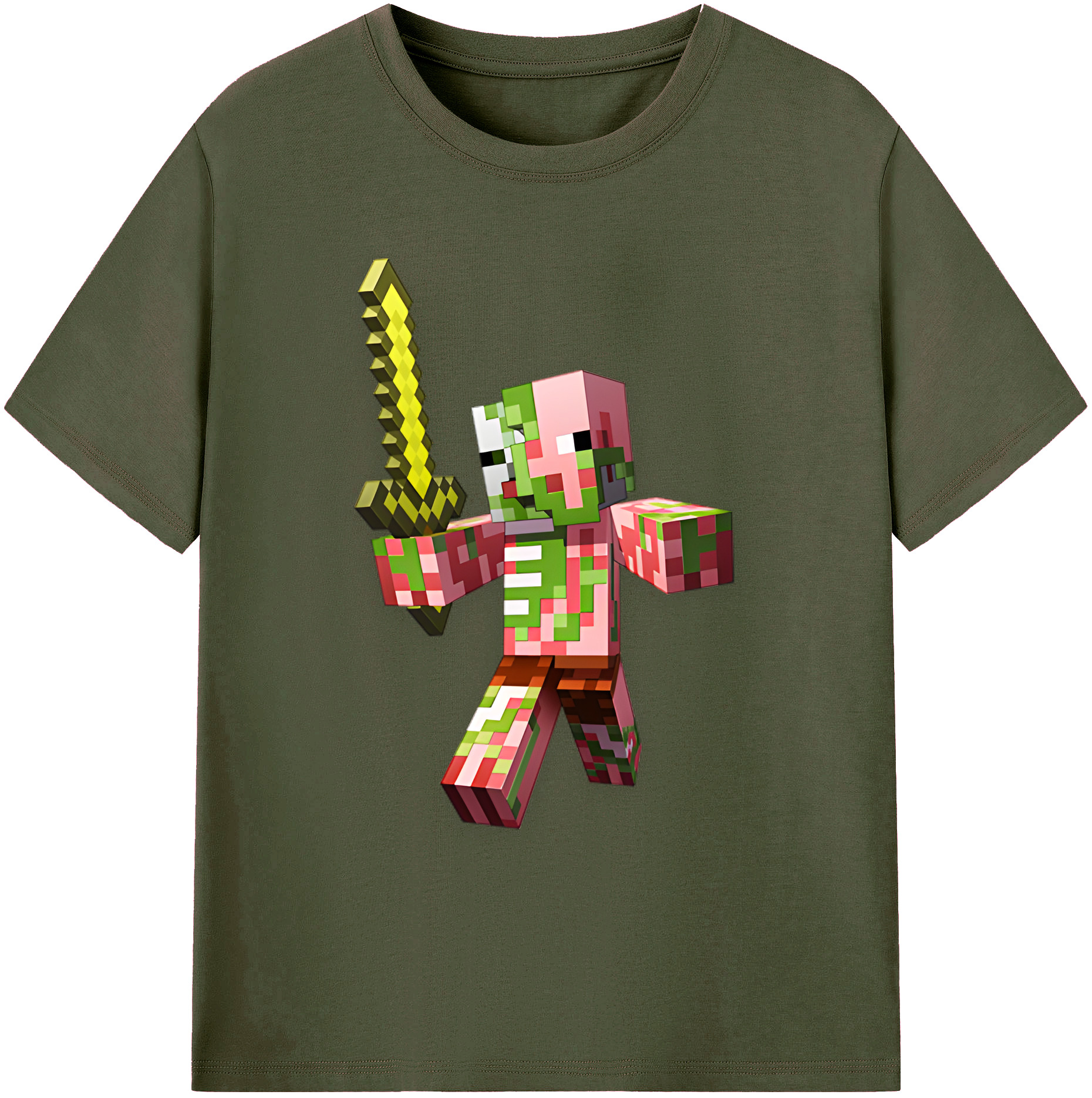 （画像用） マインクラフト ブロックの世界 Minecraft MC Block world 綿100％ メンズ半袖Tシャツ｜肌触りやわらか＆通気性